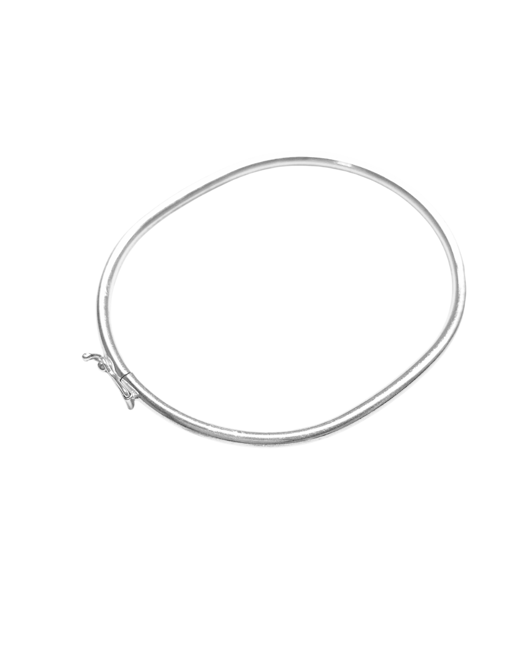 Bracelete oval rígido prata 925