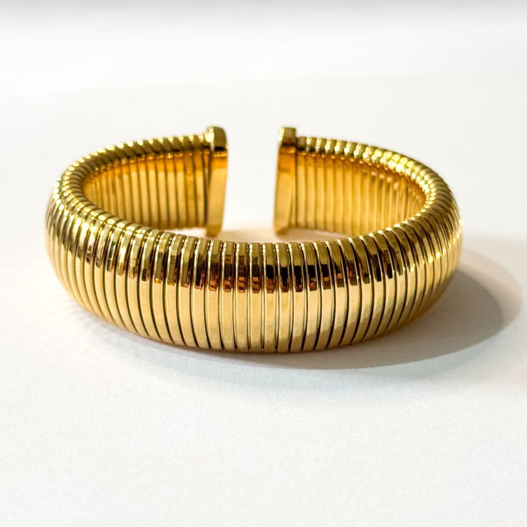 Bracelete Texturizado Banhado a Ouro 18k