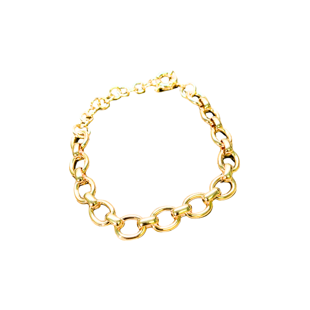 Pulseira Elo Português Banhada a Ouro 18k