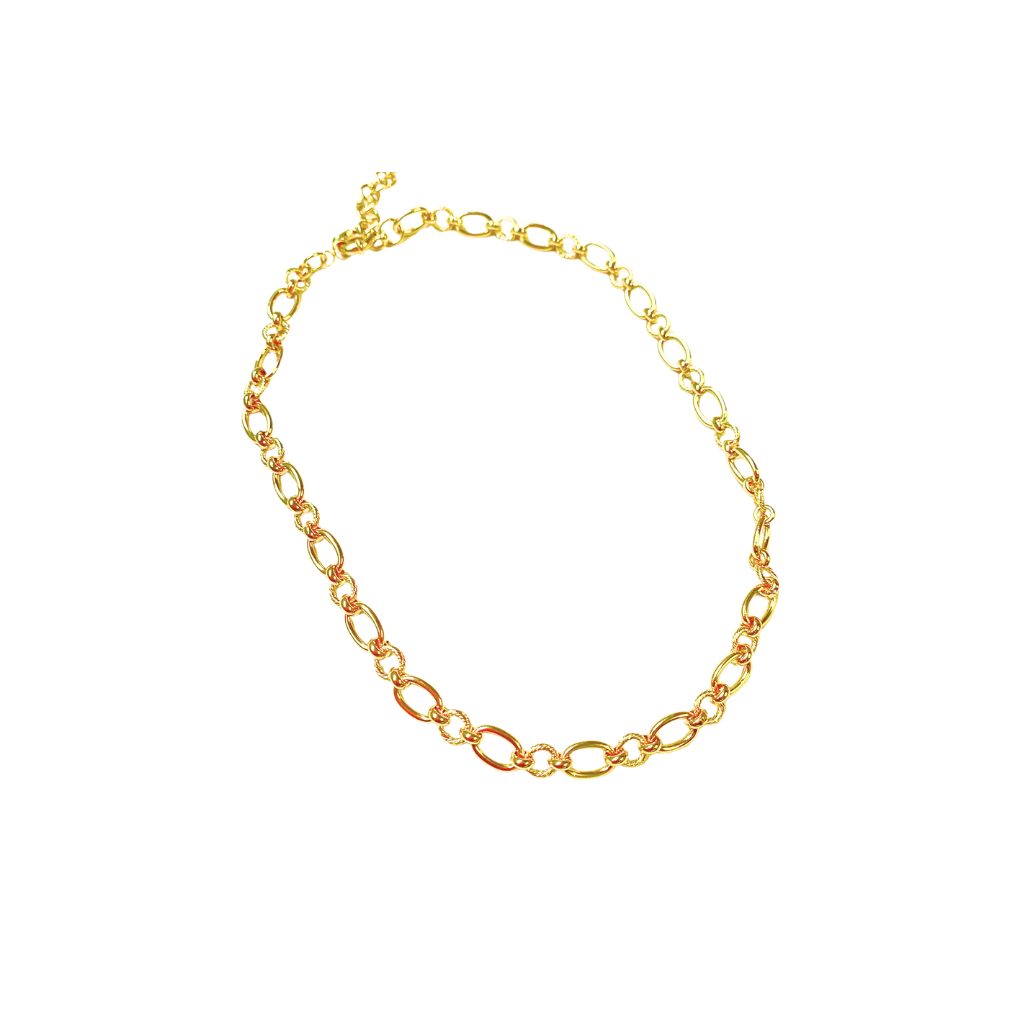 Colar elos e círculos Banhado a Ouro 18k