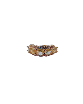 Piercing falso oval cravejado safira amarelo