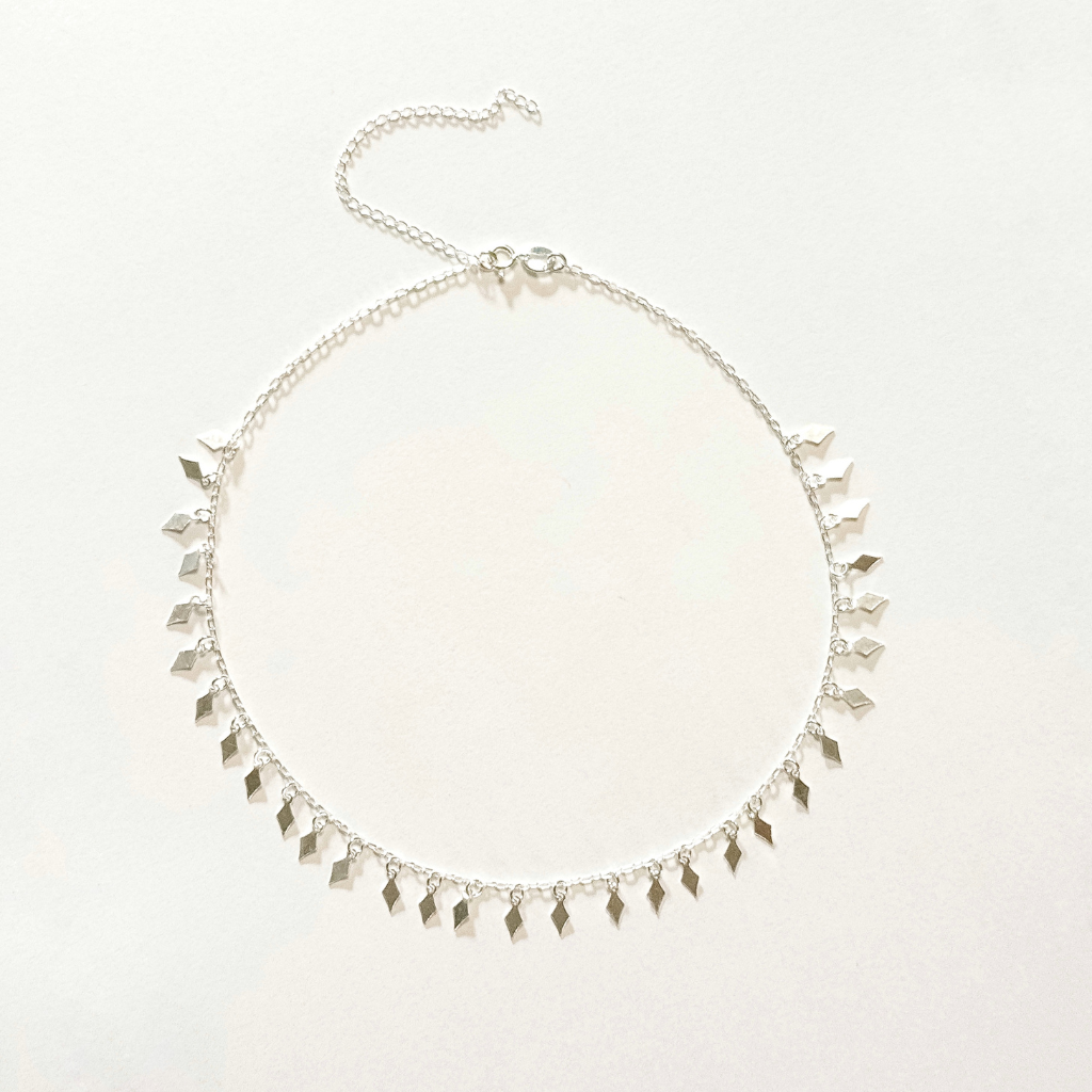 Choker Losangos Suspensos em Prata 925