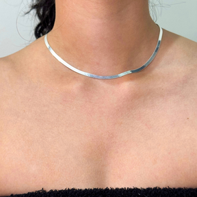 Choker Laminada em Prata 925