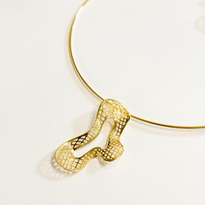 Conjunto Orgânico Vazado Semi Joia Dourado