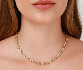 Colar elos e círculos Banhado a Ouro 18k